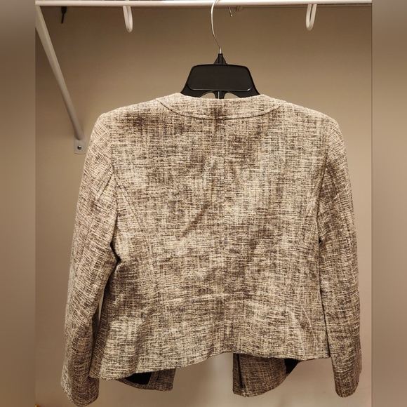 LOFT Tweed Zip-Front Jacket – Neutral Beige – Workwear Classic - Picture 4 of 4